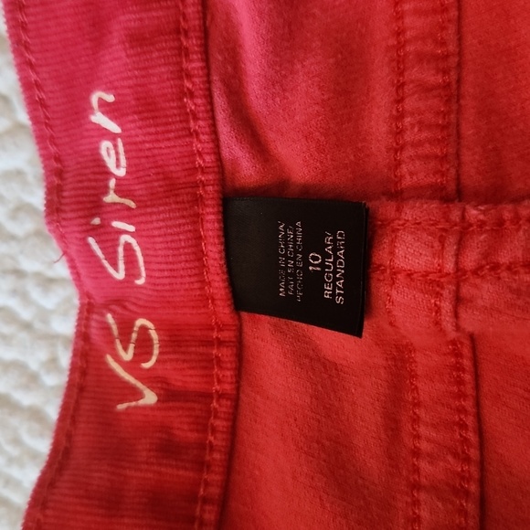 Victoria's Secret VS Siren Strawberry Red Corduroy Low-rise Tapered Leg Jegging - Picture 9 of 11